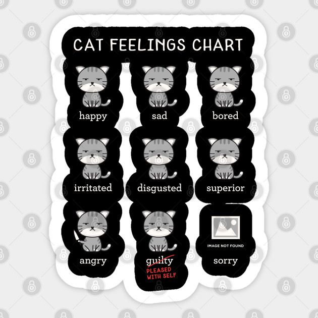 Cat Feelings Chart Cats Sticker TeePublic